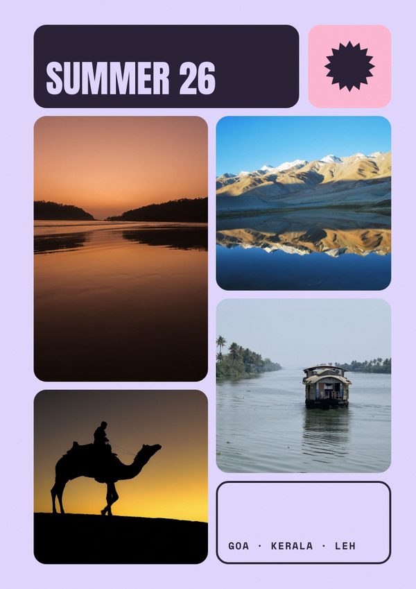 A lilac cover with photos and the title arranged in a grid of rounded tiles
